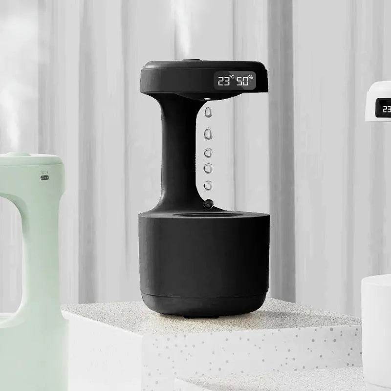 Bedroom Anti-Gravity Humidifier With Clock Water Drop Backflow Aroma Diffuser Dry Nose Large Capacity Office Bedroom Mute Heavy Fog Household Sprayer US - ProTrendyz