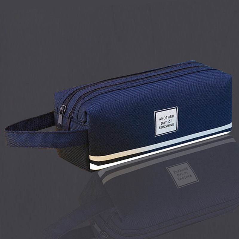 Canvas Double-Layer Stationery Box For Junior High School Students - ProTrendyz