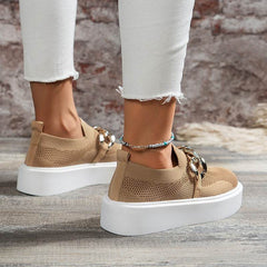 Chain Flats Shoes Women Breathable Mesh Shoes - ProTrendyz
