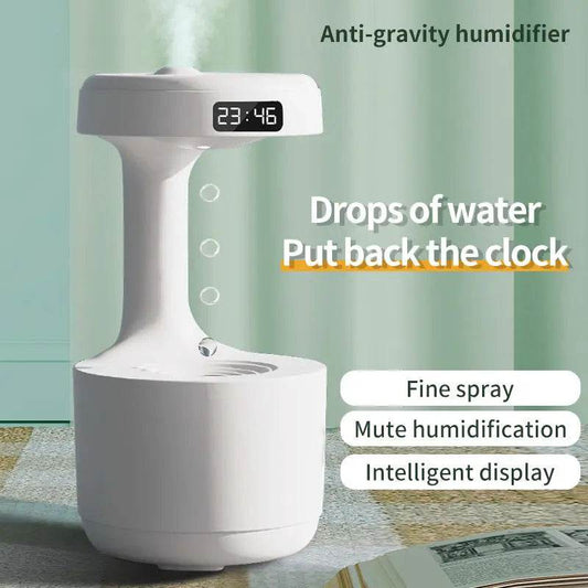 Bedroom Anti-Gravity Humidifier With Clock Water Drop Backflow Aroma Diffuser Dry Nose Large Capacity Office Bedroom Mute Heavy Fog Household Sprayer US - ProTrendyz