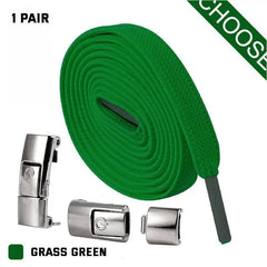 Press Lock Shoelaces Without Ties Elastic Laces Sneaker 8MM Widened Flat No Tie Shoe Laces Kids Shoelace For Shoes - ProTrendyz