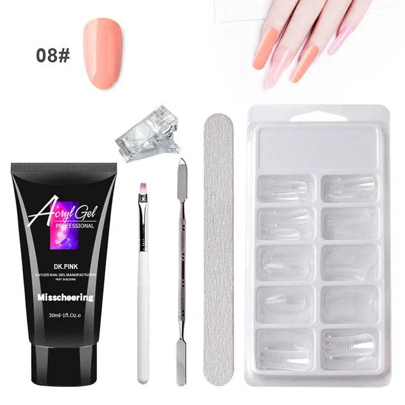 Painless Extension Gel Nail Art Without Paper Holder Quick Model Painless Crystal Gel Set US - ProTrendyz