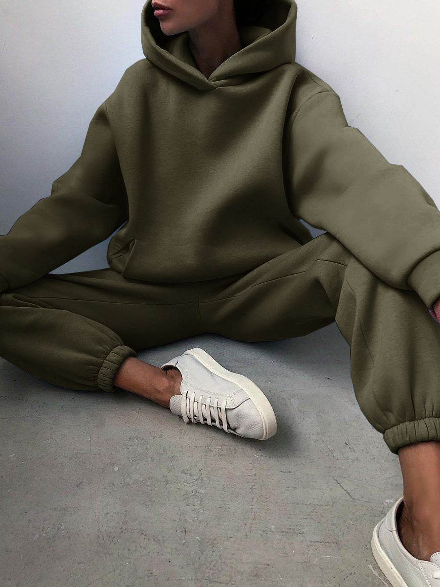 Women's Casual Hooded Sweater Two-piece Suit Clothes Hoodie Tracksuit - ProTrendyz