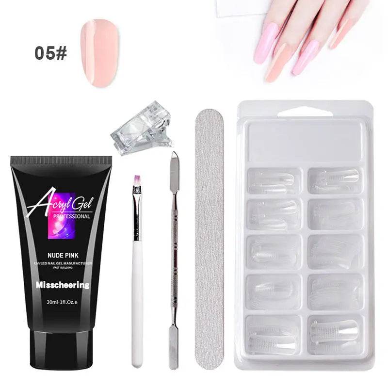 Painless Extension Gel Nail Art Without Paper Holder Quick Model Painless Crystal Gel Set US - ProTrendyz
