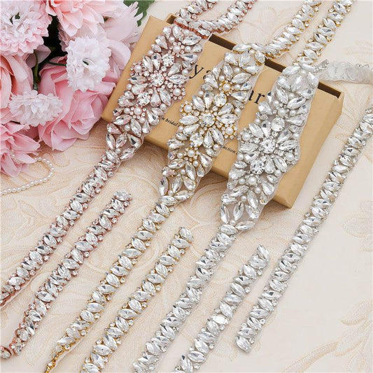 Rhinestone Applique Wedding Dress Waist Jewelry - ProTrendyz