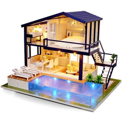 Doll House Wooden Furniture Diy House Miniature Box Puzzle Assemble 3D Miniaturas Dollhouse Kits Toys For Children Birthday Gift - ProTrendyz