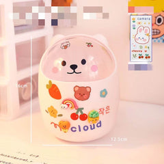 Desktop Trash Can Desk Organizer Bucket Office Mini Bear Trash Can - ProTrendyz