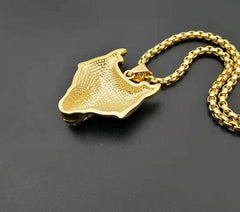 Men Stainless Steel Necklace Gold Color Viking Wolf Head Necklace Pendant With Chain Iced Out Norse Talisman Ethnic Jewelry - ProTrendyz