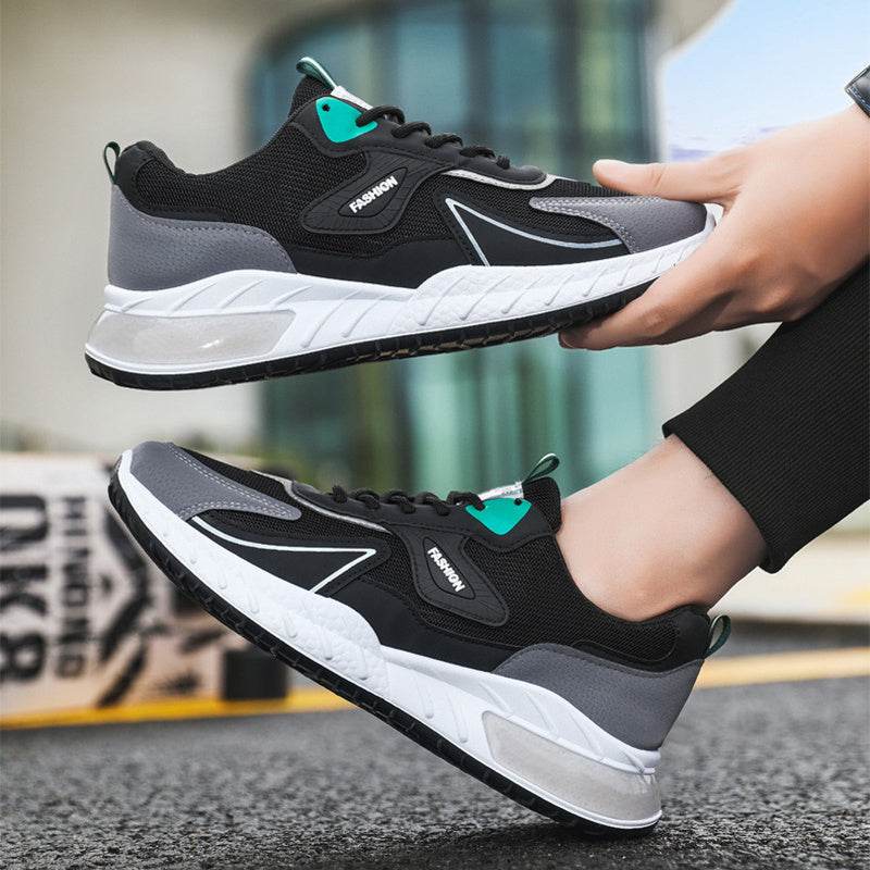 Color-blocked Sneakers Fashion Breathable Lace Up Mesh Sports Shoes For Men Casual Outdoor Running Walking Shoes - ProTrendyz