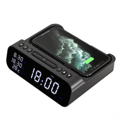 15W Three-in-one Wireless Charger Temperature Tester Multi Alarm Clock Fast Charging Mobile Phone Usb Charger Charging Station - ProTrendyz