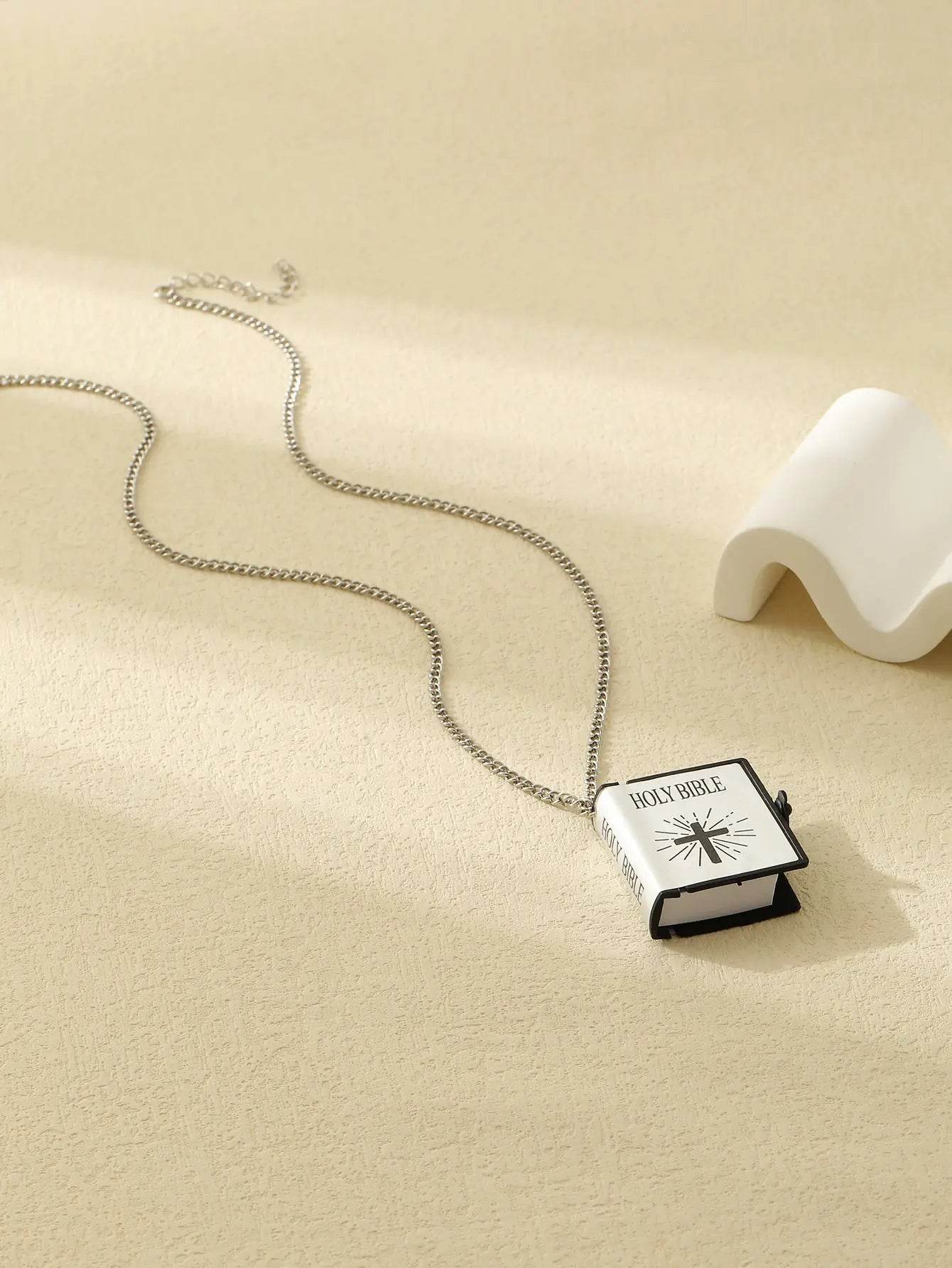 Stainless Steel Necklaces For Men Women Cross Bible Verses Pendant Christian Jesus Baptism Gifts Fashion Jewelry - ProTrendyz