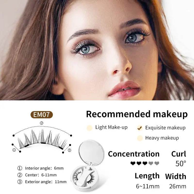 Magnetic False Eyelashes Integrated Storage Box Glue-free Magnet False Eyelashes Natural Makeup Tools With Applicater - ProTrendyz