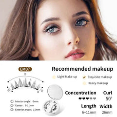 Magnetic False Eyelashes Integrated Storage Box Glue-free Magnet False Eyelashes Natural Makeup Tools With Applicater - ProTrendyz