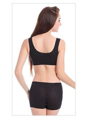 Plus Size Women Bra Ladies Cotton Quake-Proof Underwear Sleep Tops No Buckles Non Wire Lingerie With Removable Padded - ProTrendyz