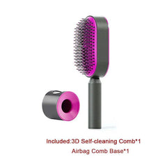 Self Cleaning Hair Brush For Women One-key Cleaning Hair Loss Airbag Massage Scalp Comb Anti-Static Hairbrush - ProTrendyz