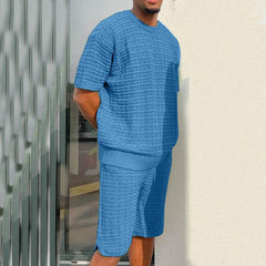 Men's Summer Suit Fashion Loose Men 2 Pieces Outfit Summer Hippie Shirt And Short Set - ProTrendyz