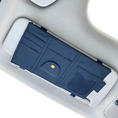 Car Sun Visor Organizer Storage Holder Full Leather Wrap - ProTrendyz