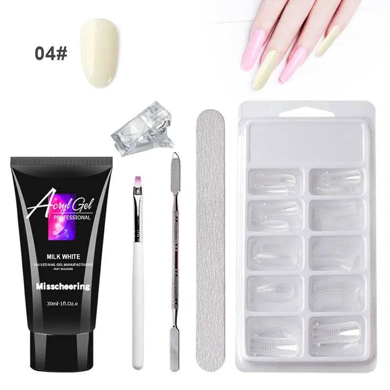 Painless Extension Gel Nail Art Without Paper Holder Quick Model Painless Crystal Gel Set US - ProTrendyz