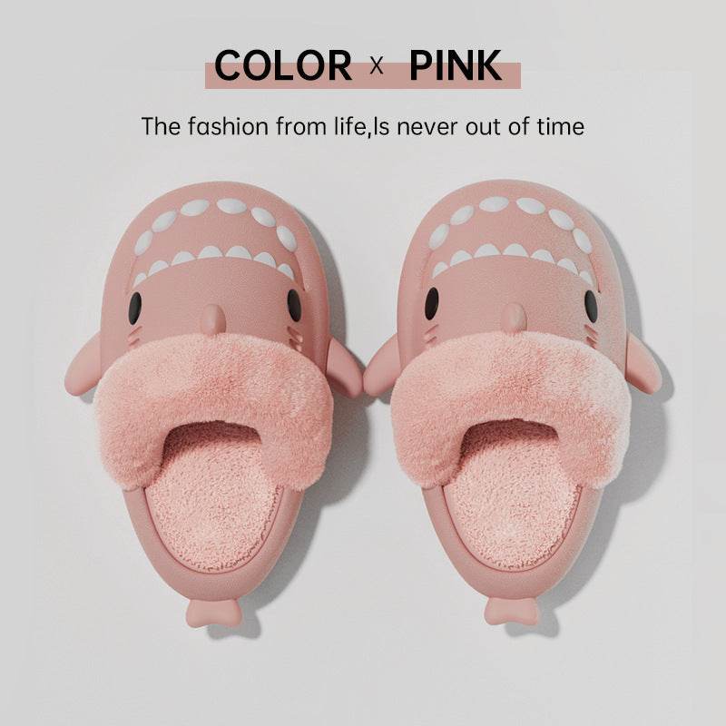 Winter Shark Slippers Detachable Warm Fuzzy Slippers Bedroom House Shoes Women - ProTrendyz