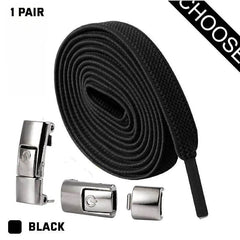 Press Lock Shoelaces Without Ties Elastic Laces Sneaker 8MM Widened Flat No Tie Shoe Laces Kids Shoelace For Shoes - ProTrendyz