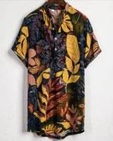 Slim shirt men contrast color printing shirt men - ProTrendyz