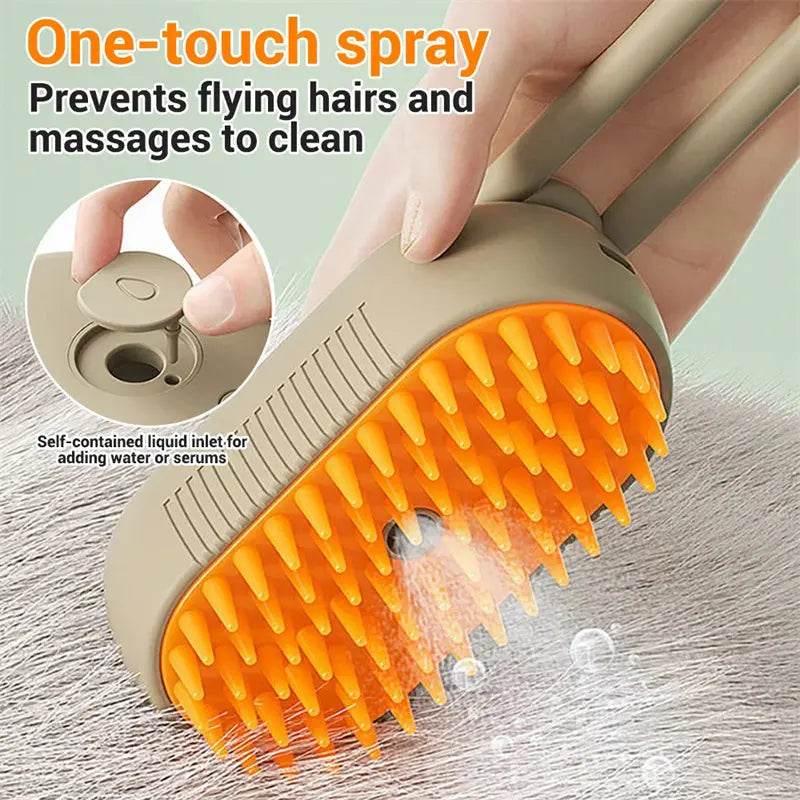 Cat Steam Brush Steamy Dog Brush 3 In 1 Electric Spray Cat Hair Brushes For Massage Pet Grooming Comb Hair Removal Combs Pet Products US - ProTrendyz