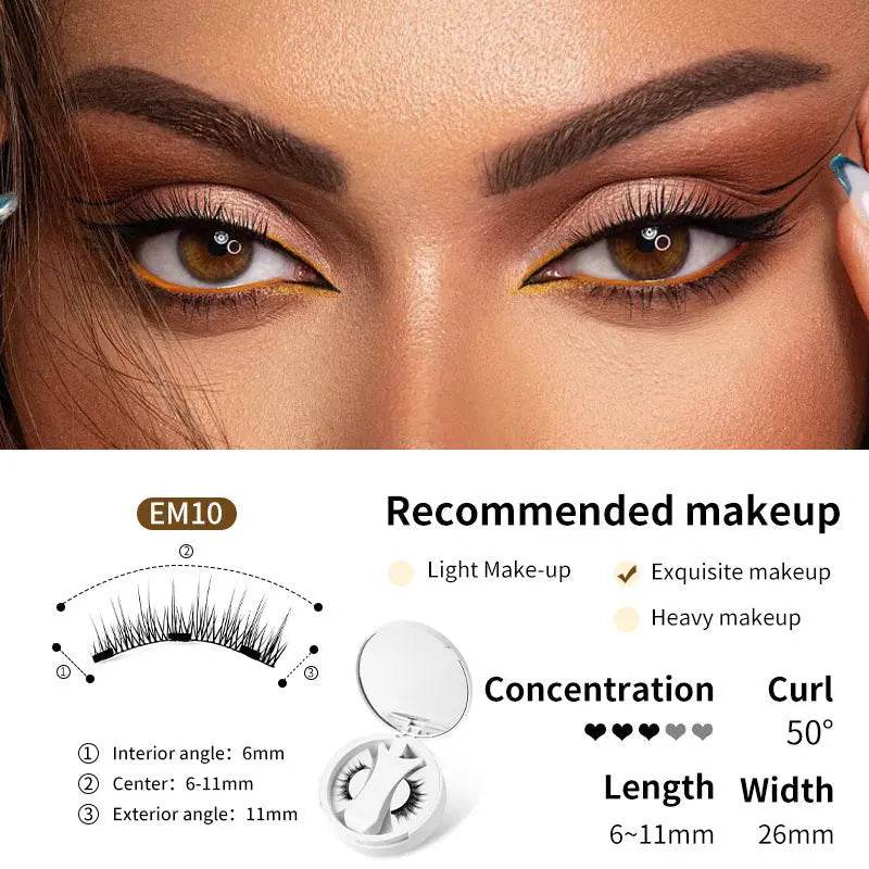Magnetic False Eyelashes Integrated Storage Box Glue-free Magnet False Eyelashes Natural Makeup Tools With Applicater - ProTrendyz