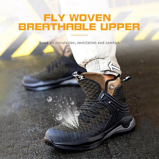 High-top Safety Shoes Construction Protective Footwear Men Steel Toe Shoes Breathable Hiking Boots Puncture Proof Work Boots ProTrendyz