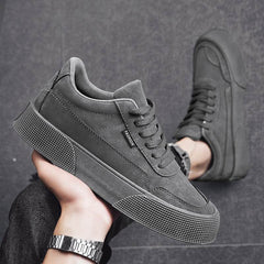 Casual Board Flat Shoes Men Breathable Thick-soled Lace-up Sneakers For Walking Running - ProTrendyz