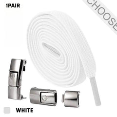 Press Lock Shoelaces Without Ties Elastic Laces Sneaker 8MM Widened Flat No Tie Shoe Laces Kids Shoelace For Shoes - ProTrendyz