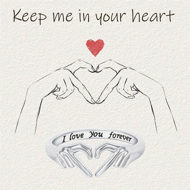 Romantic Heart Hand Hug Fashion Ring For Women Couple Jewelry Silver Color Punk Gesture Wedding Men Finger Accessories Gifts - ProTrendyz