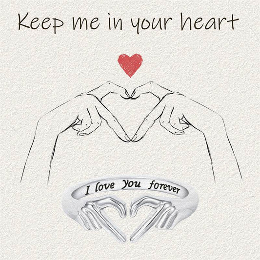 Romantic Heart Hand Hug Fashion Ring For Women Couple Jewelry Silver Color Punk Gesture Wedding Men Finger Accessories Gifts - ProTrendyz