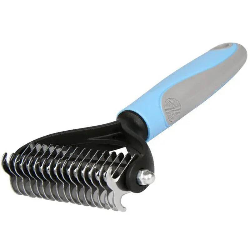 Grooming Brush For Pet Dog Cat Deshedding Tool Rake Comb Fur Remover Reduce 2-Side Dematting Tool For Dogs Cats Pets Grooming Brush Double Sided Shedding And Dematting Undercoat Rake Hair Removal Comb - ProTrendyz