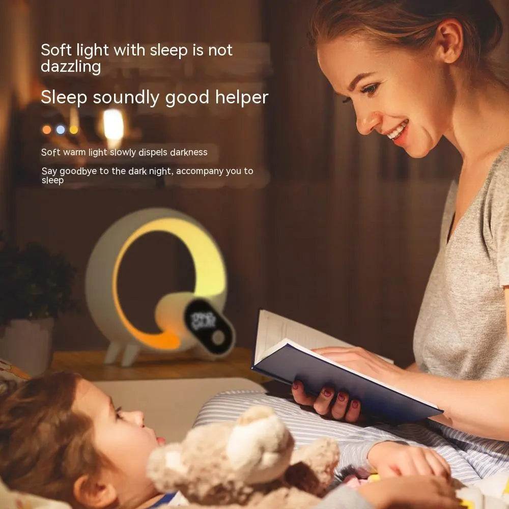 Creative Q Light Analog Sunrise Digital Display Alarm Clock Bluetooth Audio Intelligent Wake-up Q Colorful Atmosphere Light - ProTrendyz