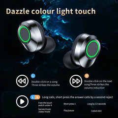 YD03 Wireless Bluetooth-compatible Headset TWS Large Screen Smart Digital Display In Ear Breathing Light - ProTrendyz