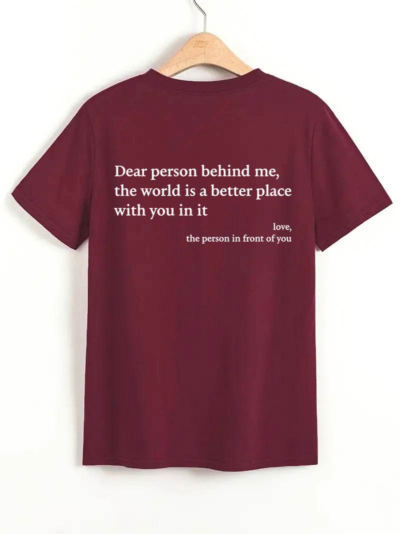 New Fashion Womens Letter T-Shirt Round Neck Short Sleeve Slogan Tee Top - ProTrendyz