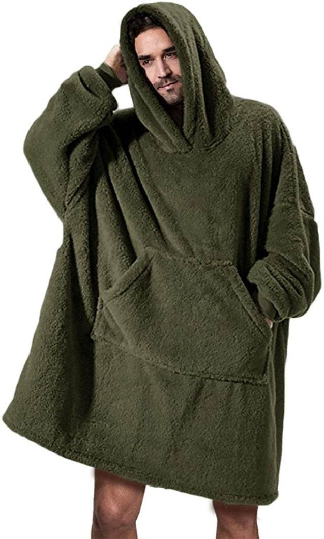 Hoodie Sweatshirt With Big Pocket Tops Sweater Comfortable Loose Double-Sided Fleece Thicker Wearable Blanket - ProTrendyz