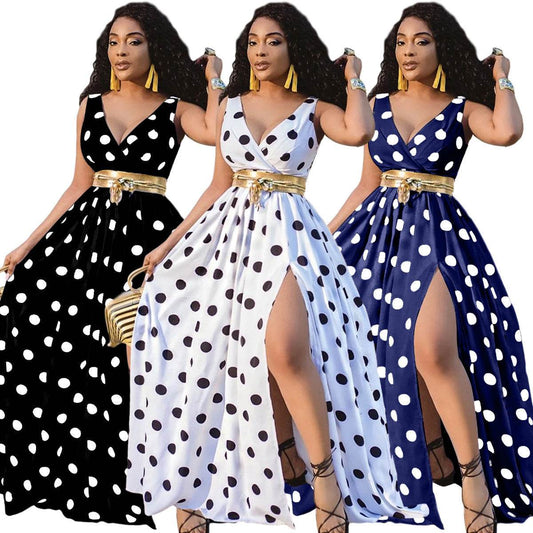 Sexy Dresses Women Party Ladies Belt Plus Size Forked Club Dresses - ProTrendyz