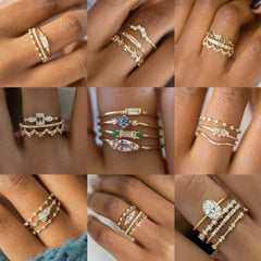 Gold Ring Fashion Ladies Three-piece Set - ProTrendyz
