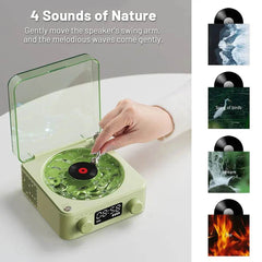 Retro Turntable Speaker Wireless Bluetooth-compatible 5.0 Vinyl Record Player Stereo Sound With White Noise RGB Projection Lamp Effect - ProTrendyz