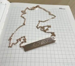 European And American Fashion One Word Horizontal Bar Pendant Necklace US - ProTrendyz