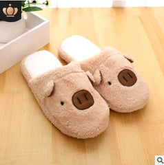 Couple models cartoon pig cotton slippers month cotton slippers home floor soft slippers warm