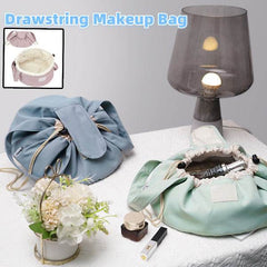 Barrel Drawstring Makeup Bag Large Capacity Women's Cosmetic Bag Toiletries Organizer Pouch Lady Travel Storage Case - ProTrendyz