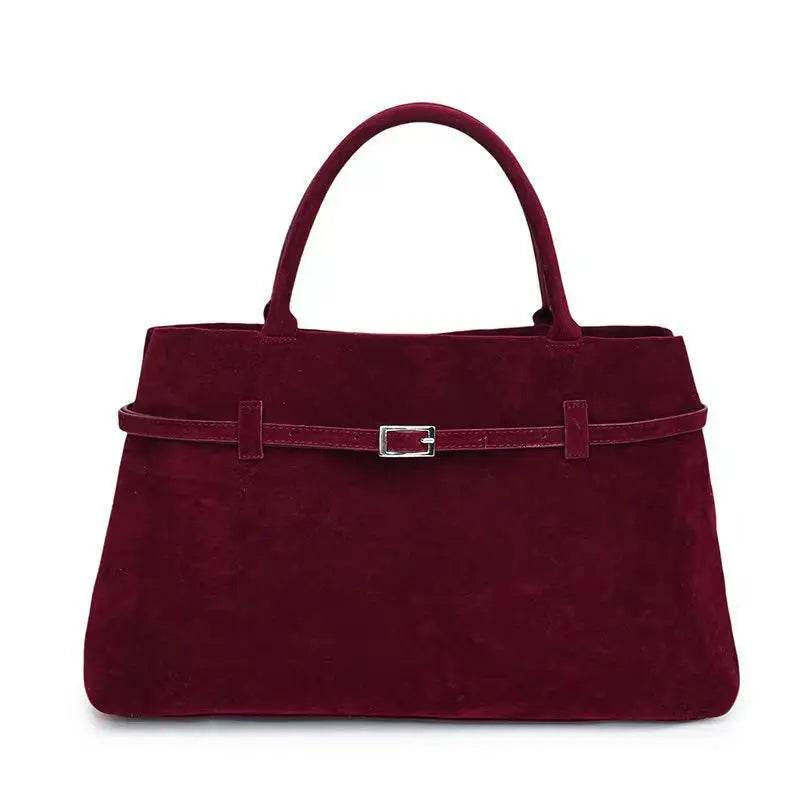 2025 Hot Sale Decorative Design Solid Faux Suede Handbag Large Capacity Casual Tote Bags For Women Tote Design Portable Shoulder Bag - ProTrendyz