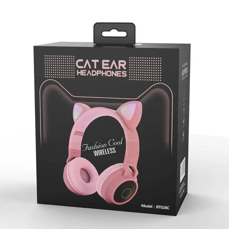 LED Light Cat Ear Headphones Wireless Bluetooth 5.0 Headset Portable Foldable Kids Headphone With Microphone Best Gift - ProTrendyz