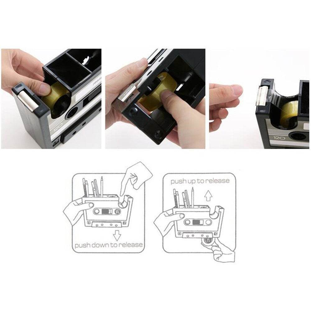 Cassette Tape Dispenser Pen Holder Vase Pencil Pot - ProTrendyz