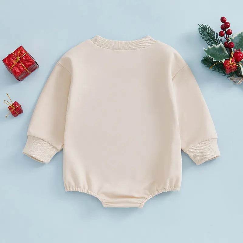 Christmas Clothes For Girls Boys Casual Sweatshirt Romper Cute Letter Long Sleeve Jumpsuit Newborn Bodysuits - ProTrendyz