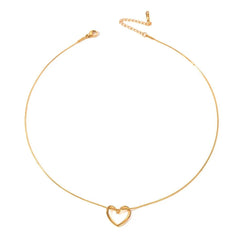 Fashion Jewelry Tainless Steel Twist Hollow Heart Pendant Necklace For Women Spicy Girls Simple Clavicle Chain Jewelry Gift - ProTrendyz