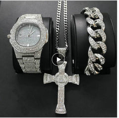 Mens Watches Luxury Brand Fashion Diamond Date Quartz Watch - ProTrendyz