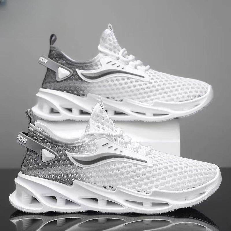 Men's Lace-up Sneakers Mesh Sports Shoes Fashion Hollow-sole Low Top Running Shoes - ProTrendyz